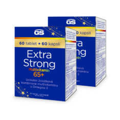 GS Extra Strong Multivitamin 65+, 2 x 60 tablet + 60 kapslí, dárkové balení 2024