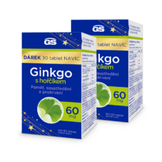 GS Ginkgo 60 mg s hořčíkem, 2 x 90+30 tablet NAVÍC, dárkové balení 2024