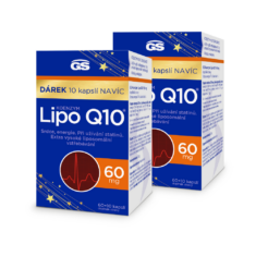 GS Koenzym Lipo Q10 60 mg, 2 x 60+10 kapslí NAVÍC, dárkové balení 2024