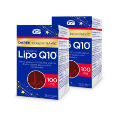 GS Koenzym Lipo Q10 100 mg, 2 x 60+10 kapslí NAVÍC, dárkové balení 2024