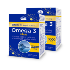 GS Omega 3 CITRUS, 2 x 100+70 kapslí NAVÍC, dárkové balení 2024