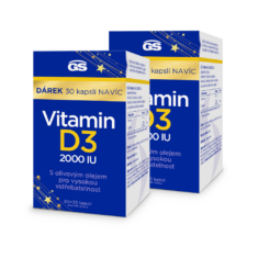 GS Vitamin D3 2000 IU, 2 x 90+30 kapslí NAVÍC, dárkové balení 2024