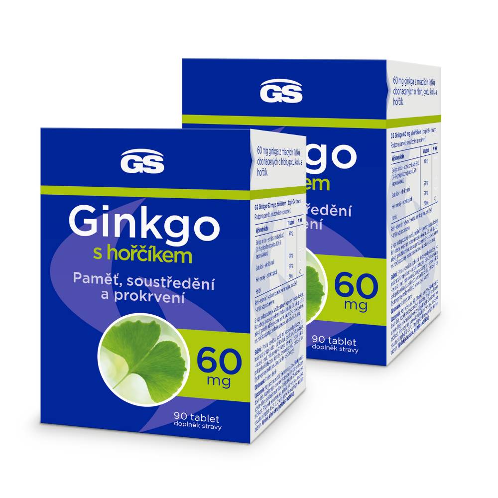 Levně GS Ginkgo 60 mg s hořčíkem, 2 x 90 tablet