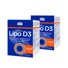 GS Vitamin Lipo D3 1000 IU, 2 x 60 kapslí