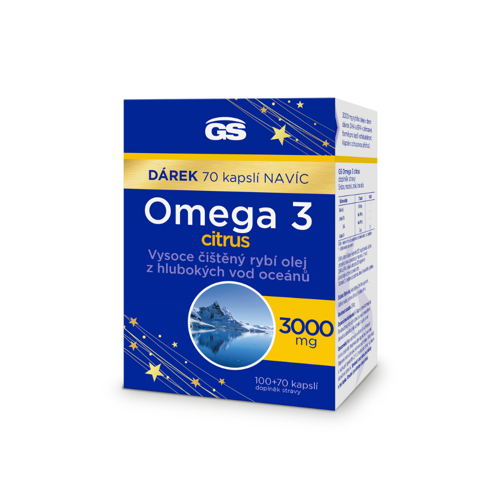 GS Omega 3 CITRUS, 100+70 kapslí NAVÍC, dárkové balení 2024